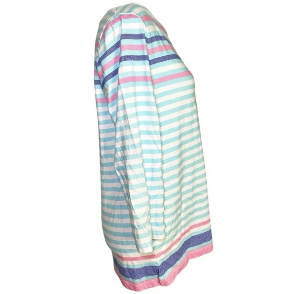 Talbots Women's Long Sleeve Striped Top - Blue, Pink, Purple - Picture 3 of 12